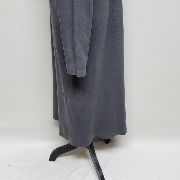RARE Vintage 90s J. Crew Grey Cotton Mock Neck Long Sleeve Midi Sweater Dress L - Picture 9 of 13